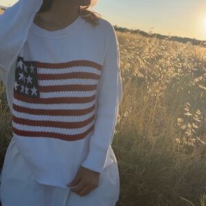 Oversized American Flag Sweatshirt